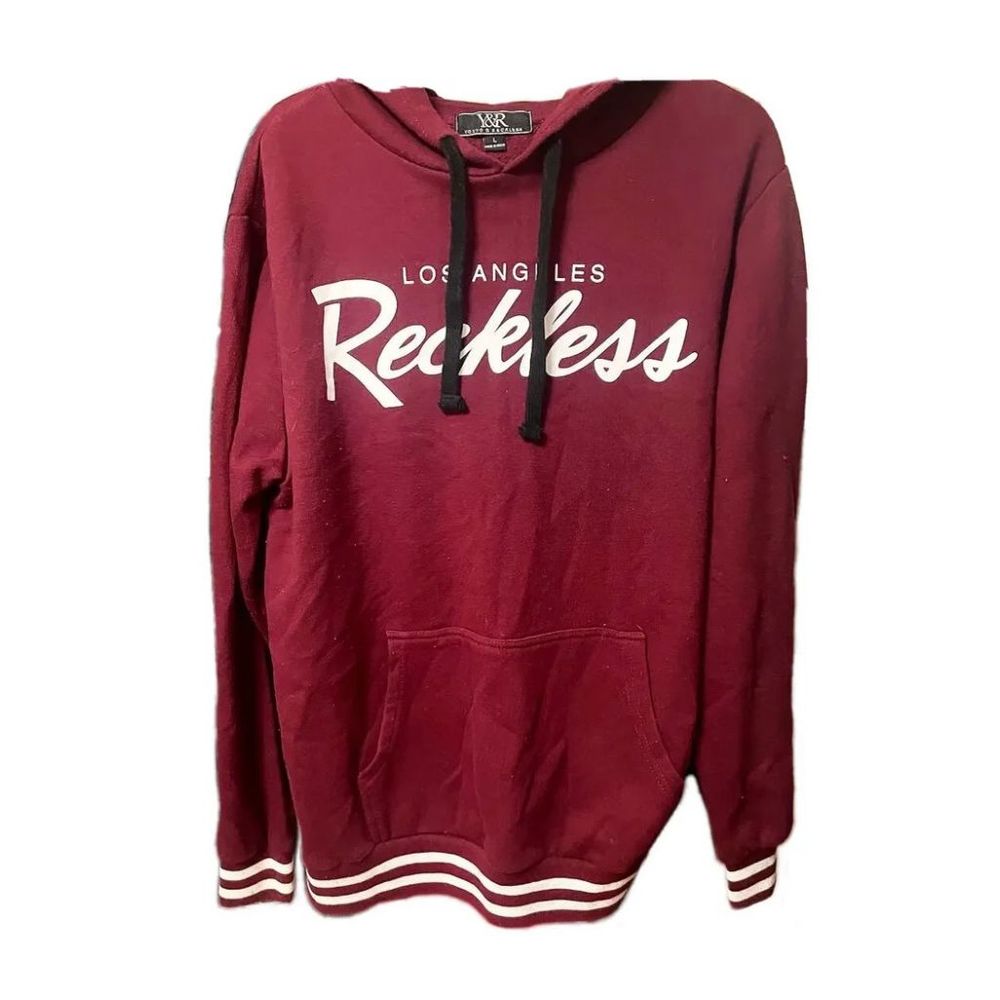 Young and reckless hoodie maroon